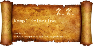 Kempf Krisztina névjegykártya